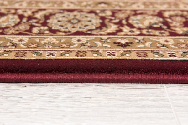 HomeRoots 10' Elegant Red and Beige Oriental Runner Rug - Durable, Abstract Design for Hallways and Entryways 2x13 395354