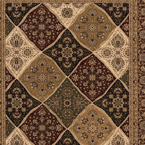 HomeRoots 10' Elegant Red and Beige Oriental Runner Rug - Durable, Abstract Design for Hallways and Entryways 2x8 395360