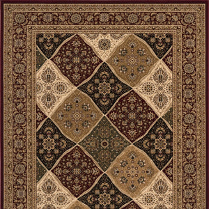 HomeRoots 10' Elegant Red and Beige Oriental Runner Rug - Durable, Abstract Design for Hallways and Entryways 2x8 395360