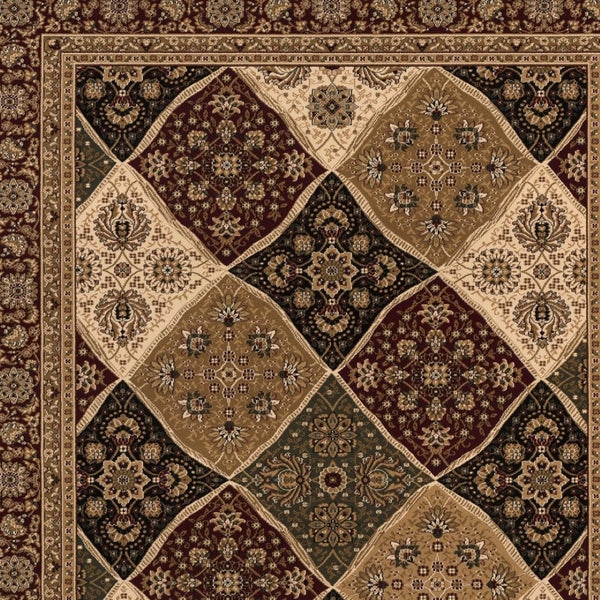 HomeRoots 10' Elegant Red and Beige Oriental Runner Rug - Durable, Abstract Design for Hallways and Entryways 4x6 395369