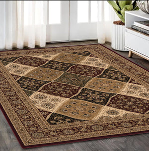 Homeroots 5' X 8' Red And Beige Oriental Power Loom Area Rug  Olefin 395371