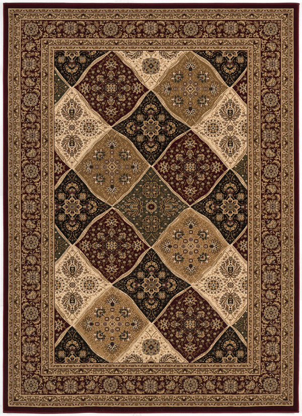 Homeroots 8' X 11' Red And Beige Oriental Power Loom Area Rug  Olefin 395374