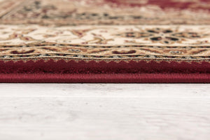 HomeRoots 4' Red and Beige Floral Medallion Area Rug - Elegant Power Loom Design for Stylish Home Décor 5' X 8' 395377