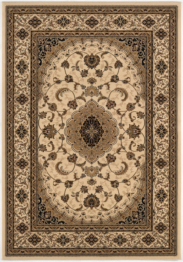 Homeroots 4' X 6' Beige And Black Floral Medallion Power Loom Area Rug  Olefin 395381