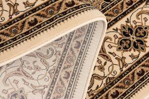 Homeroots 5' Cream Round Oriental Power Loom Area Rug  Olefin 395382