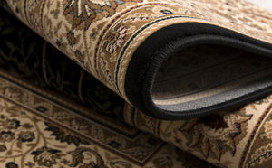 Homeroots 4' X 6' Beige And Black Medallion Power Loom Area Rug  Olefin 395404