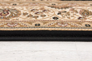 Homeroots 7' X 9' Beige And Black Medallion Power Loom Area Rug  Olefin 395407