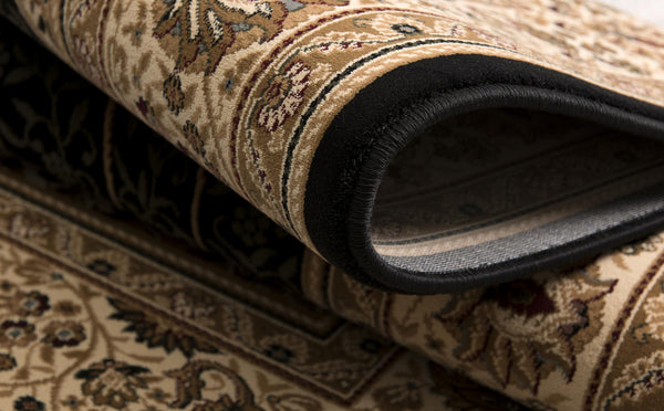 Homeroots 8' X 11' Beige And Black Medallion Power Loom Area Rug  Olefin 395409