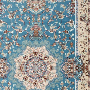 HomeRoots 4' Elegant Blue and Ivory Oriental Power Loom Area Rug for Timeless Home Décor and Comfort 5' X 8' 395412