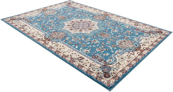 Homeroots 8' X 11' Blue And Ivory Oriental Power Loom Area Rug  Olefin 395415
