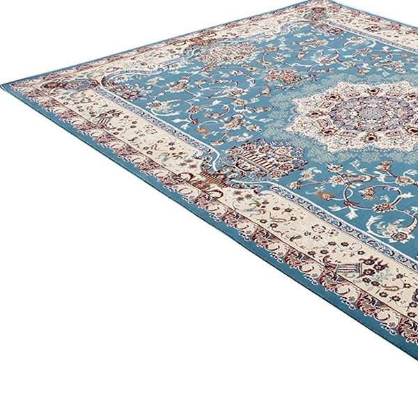 Homeroots 8' X 11' Blue And Ivory Oriental Power Loom Area Rug  Olefin 395415