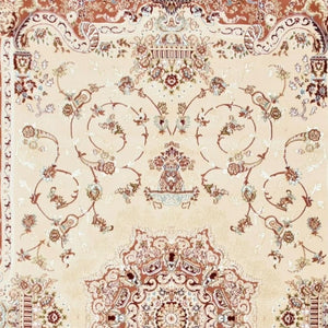 HomeRoots 4' Vibrant Orange and Ivory Oriental Area Rug - Durable Power Loom Design for Timeless Elegance 4' X 6' 395416
