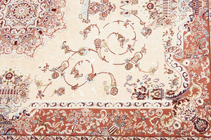 Homeroots 5' X 8' Orange And Ivory Oriental Power Loom Area Rug  Olefin 395418