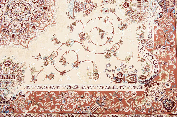 Homeroots 5' X 8' Orange And Ivory Oriental Power Loom Area Rug  Olefin 395418