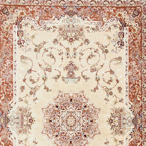 HomeRoots 4' Vibrant Orange and Ivory Oriental Area Rug - Durable Power Loom Design for Timeless Elegance 5' X 8' 395418