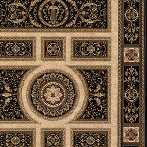 Homeroots 4' X 6' Beige And Black Oriental Power Loom Area Rug  Olefin 395422