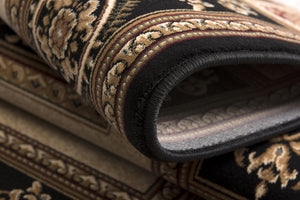 Homeroots 7' X 9' Beige And Black Oriental Power Loom Area Rug  Olefin 395425