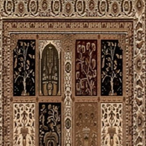 HomeRoots 10' Elegant Beige and Black Oriental Runner Rug for Hallways, Kitchens, and Entryways – Durable Design 2x10 395428