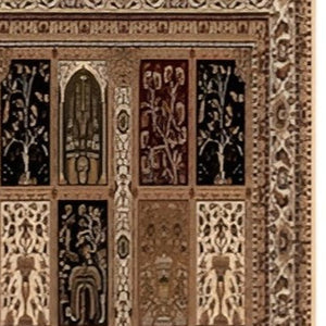 HomeRoots 10' Elegant Beige and Black Oriental Runner Rug for Hallways, Kitchens, and Entryways – Durable Design 2x13 395430