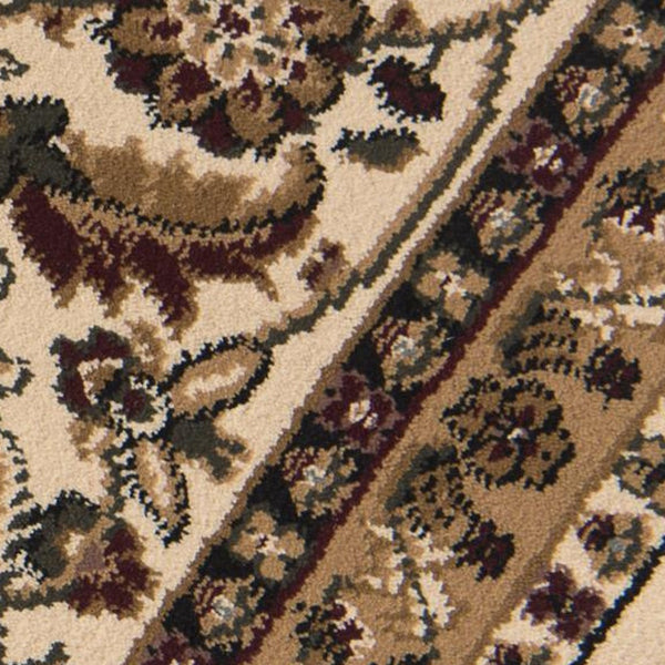 Homeroots 20' Runner Beige And Black Oriental Power Loom Runner Rug  Olefin 395432