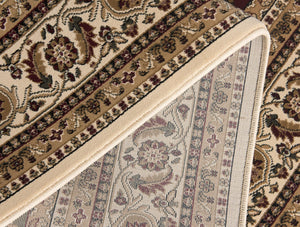 Homeroots 5' Cream Round Oriental Power Loom Area Rug  Olefin 395446