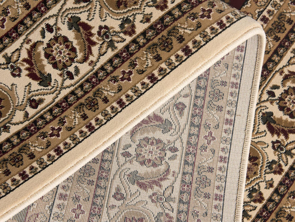 Homeroots 5' Cream Round Oriental Power Loom Area Rug  Olefin 395446