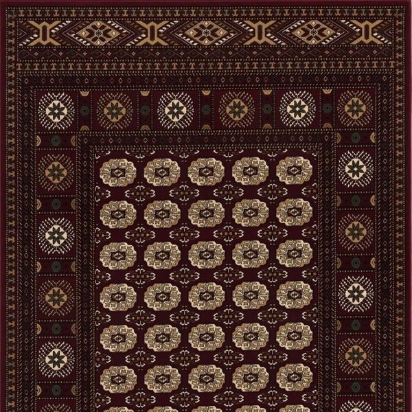 HomeRoots 10' Red and Ivory Floral Medallion Runner Rug - Elegant Design, Durable Olefin for Timeless Style 2x15 395454