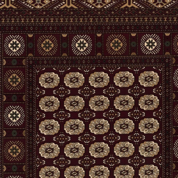 HomeRoots 10' Red and Ivory Floral Medallion Runner Rug - Elegant Design, Durable Olefin for Timeless Style 2x20 395455