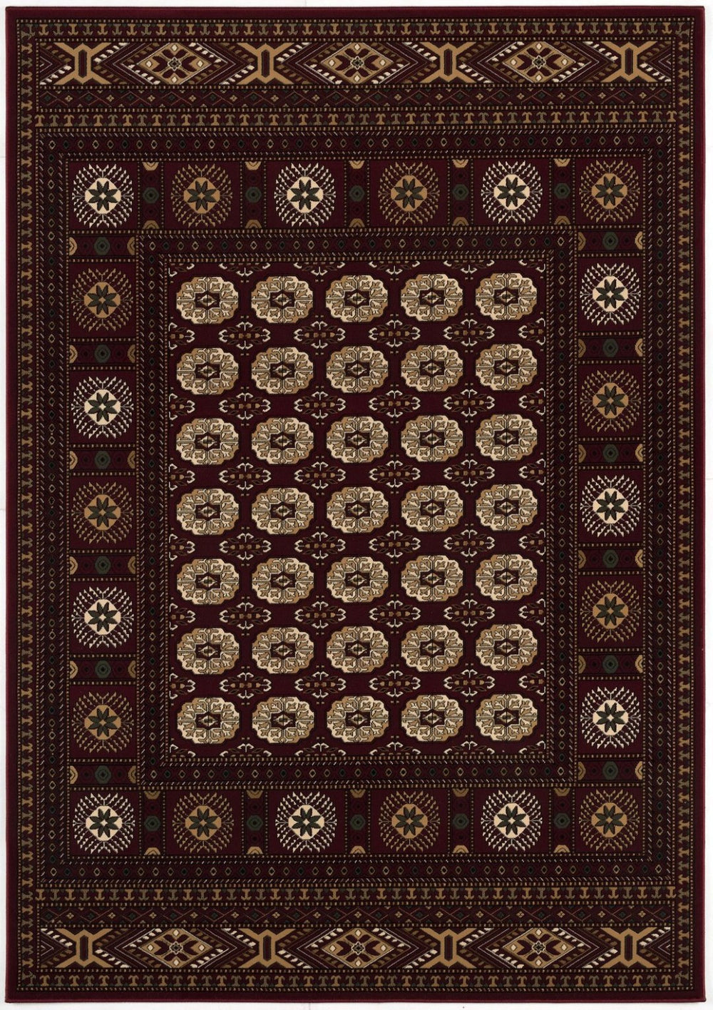 HomeRoots 10' Red and Ivory Floral Medallion Runner Rug - Elegant Design, Durable Olefin for Timeless Style 2x8 395459