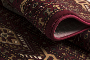 Homeroots 8' Runner Red And Ivory Floral Medallion Power Loom Runner Rug  Olefin 395459