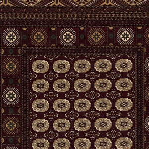 HomeRoots 10' Red and Ivory Floral Medallion Runner Rug - Elegant Design, Durable Olefin for Timeless Style 2x8 395459