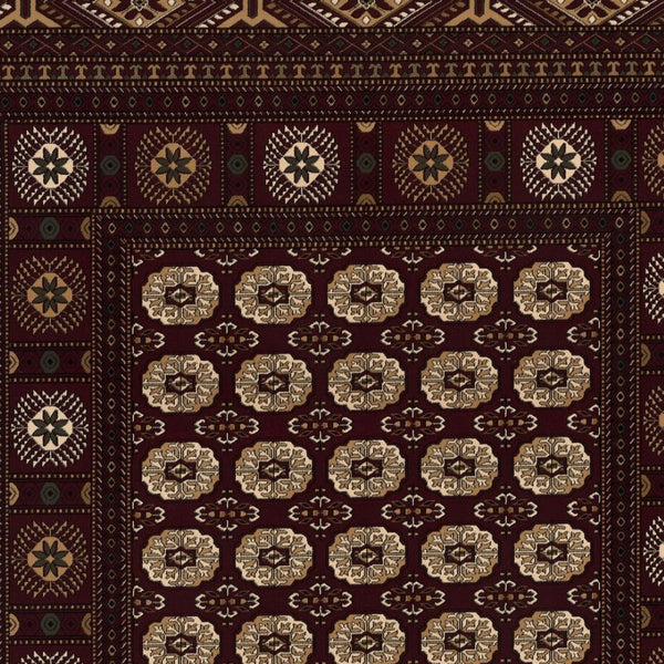 HomeRoots 10' Red and Ivory Floral Medallion Runner Rug - Elegant Design, Durable Olefin for Timeless Style 2x8 395459
