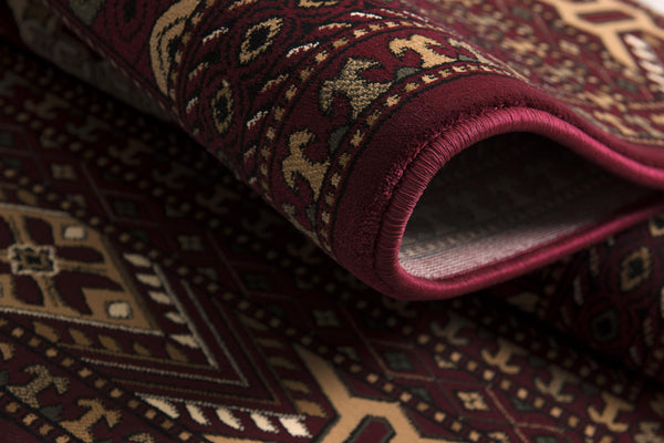 Homeroots 10' Runner Red And Ivory Floral Medallion Power Loom Runner Rug  Olefin 395460