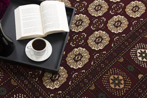 HomeRoots 10' Red and Ivory Floral Medallion Runner Rug - Elegant Design, Durable Olefin for Timeless Style 3x10 395460