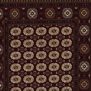 HomeRoots 10' Red and Ivory Floral Medallion Runner Rug - Elegant Design, Durable Olefin for Timeless Style 3x10 395460