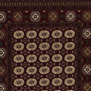 HomeRoots 10' Red and Ivory Floral Medallion Runner Rug - Elegant Design, Durable Olefin for Timeless Style 3x13 395462