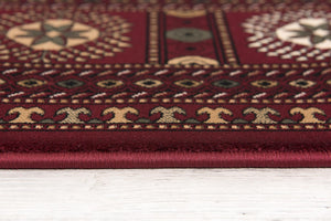 HomeRoots 10' Red and Ivory Floral Medallion Runner Rug - Elegant Design, Durable Olefin for Timeless Style 3x20 395464