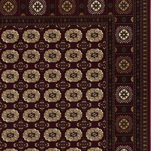 HomeRoots 10' Red and Ivory Floral Medallion Runner Rug - Elegant Design, Durable Olefin for Timeless Style 3x20 395464