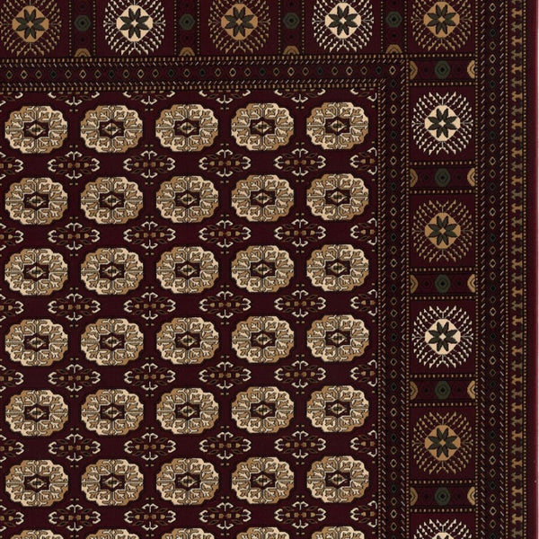 HomeRoots 10' Red and Ivory Floral Medallion Runner Rug - Elegant Design, Durable Olefin for Timeless Style 3x20 395464