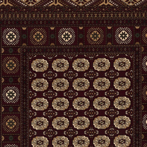HomeRoots 10' Red and Ivory Floral Medallion Runner Rug - Elegant Design, Durable Olefin for Timeless Style 3x8 395467