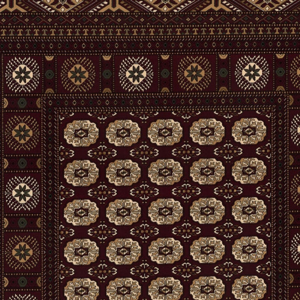 HomeRoots 10' Red and Ivory Floral Medallion Runner Rug - Elegant Design, Durable Olefin for Timeless Style 3x8 395467