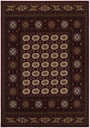 Homeroots 4' X 6' Red And Ivory Floral Medallion Power Loom Area Rug  Olefin 395468