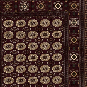 HomeRoots 10' Red and Ivory Floral Medallion Runner Rug - Elegant Design, Durable Olefin for Timeless Style 4x6 395468