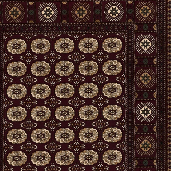 HomeRoots 10' Red and Ivory Floral Medallion Runner Rug - Elegant Design, Durable Olefin for Timeless Style 4x6 395468