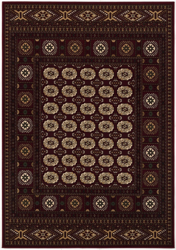 HomeRoots 10' Red and Ivory Floral Medallion Runner Rug - Elegant Design, Durable Olefin for Timeless Style 4x6 395468