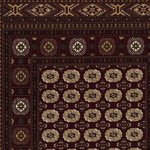 HomeRoots 10' Red and Ivory Floral Medallion Runner Rug - Elegant Design, Durable Olefin for Timeless Style 5x8 395470
