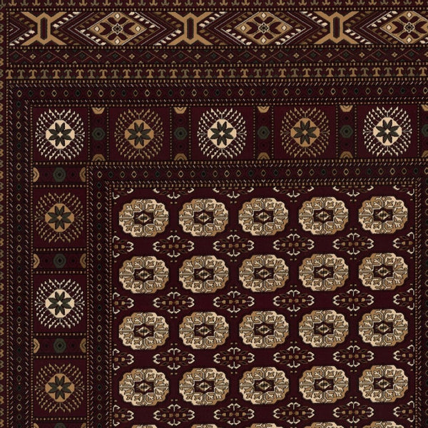 HomeRoots 10' Red and Ivory Floral Medallion Runner Rug - Elegant Design, Durable Olefin for Timeless Style 5x8 395470