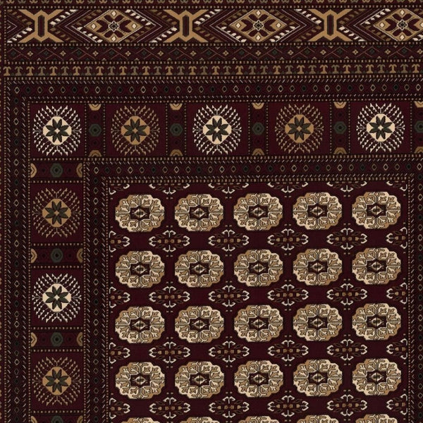 HomeRoots 10' Red and Ivory Floral Medallion Runner Rug - Elegant Design, Durable Olefin for Timeless Style 7x10 395471