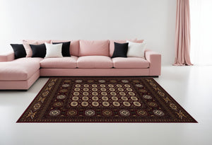 Homeroots 8' X 11' Red And Ivory Floral Medallion Power Loom Area Rug  Olefin 395473