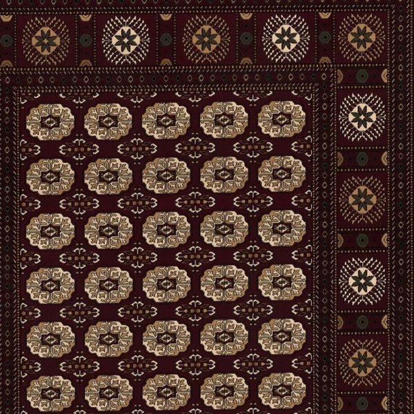 HomeRoots 10' Red and Ivory Floral Medallion Runner Rug - Elegant Design, Durable Olefin for Timeless Style 8x11 395473
